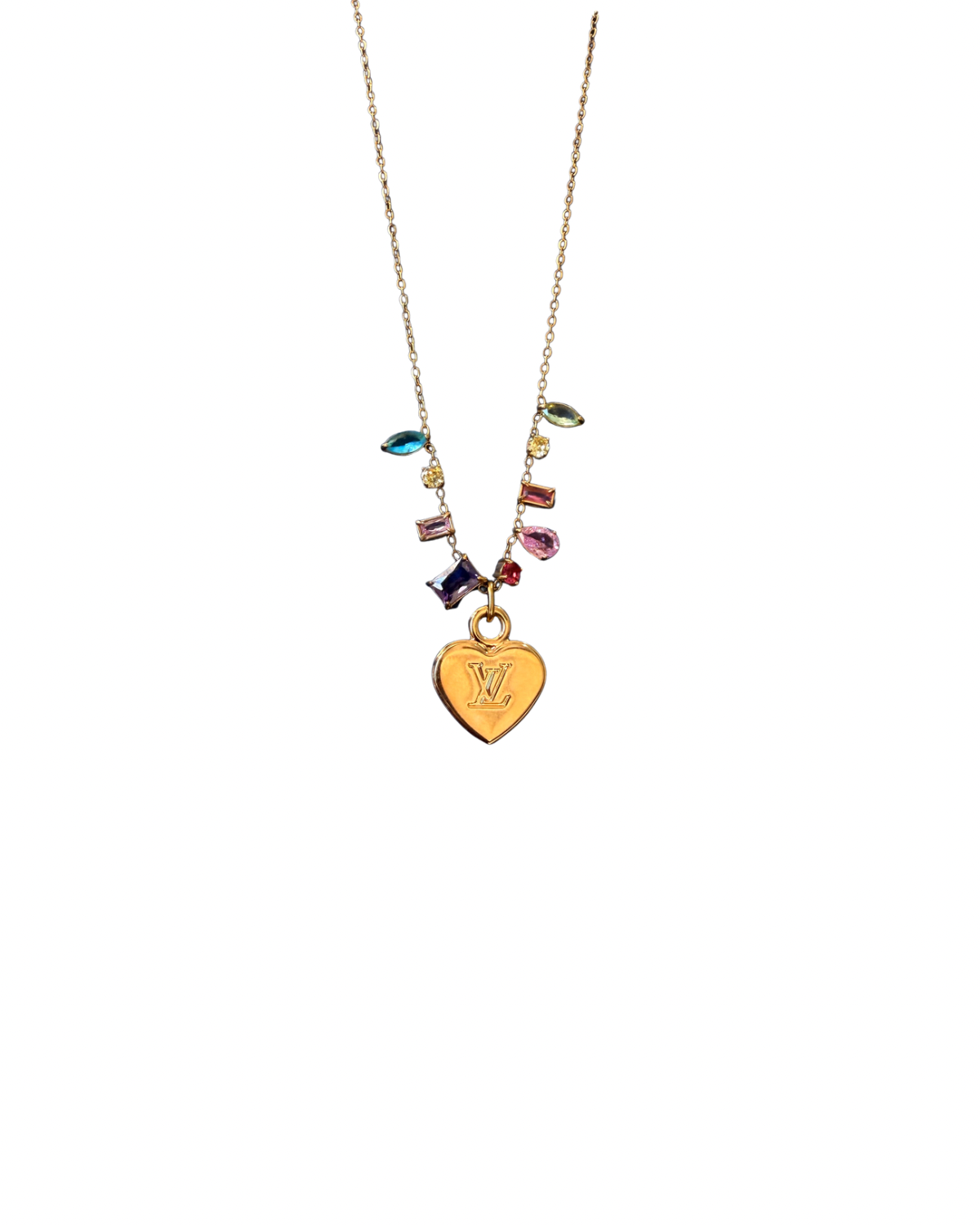 Authentic Louis Vuitton Minicharm Heart Reworked Necklace