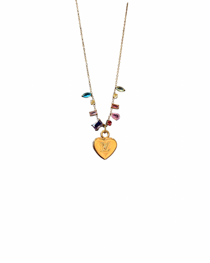 Authentic Louis Vuitton Minicharm Heart Reworked Necklace