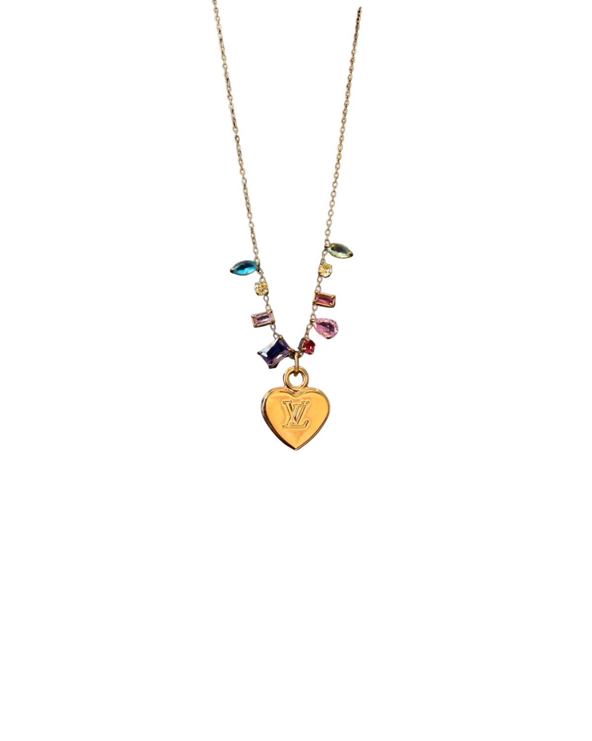 Authentic Louis Vuitton Minicharm Heart Reworked Necklace