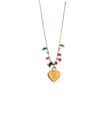 Authentic Louis Vuitton Minicharm Heart Reworked Necklace