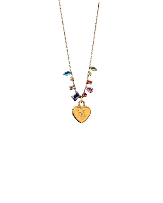 Authentic Louis Vuitton Minicharm Heart Reworked Necklace