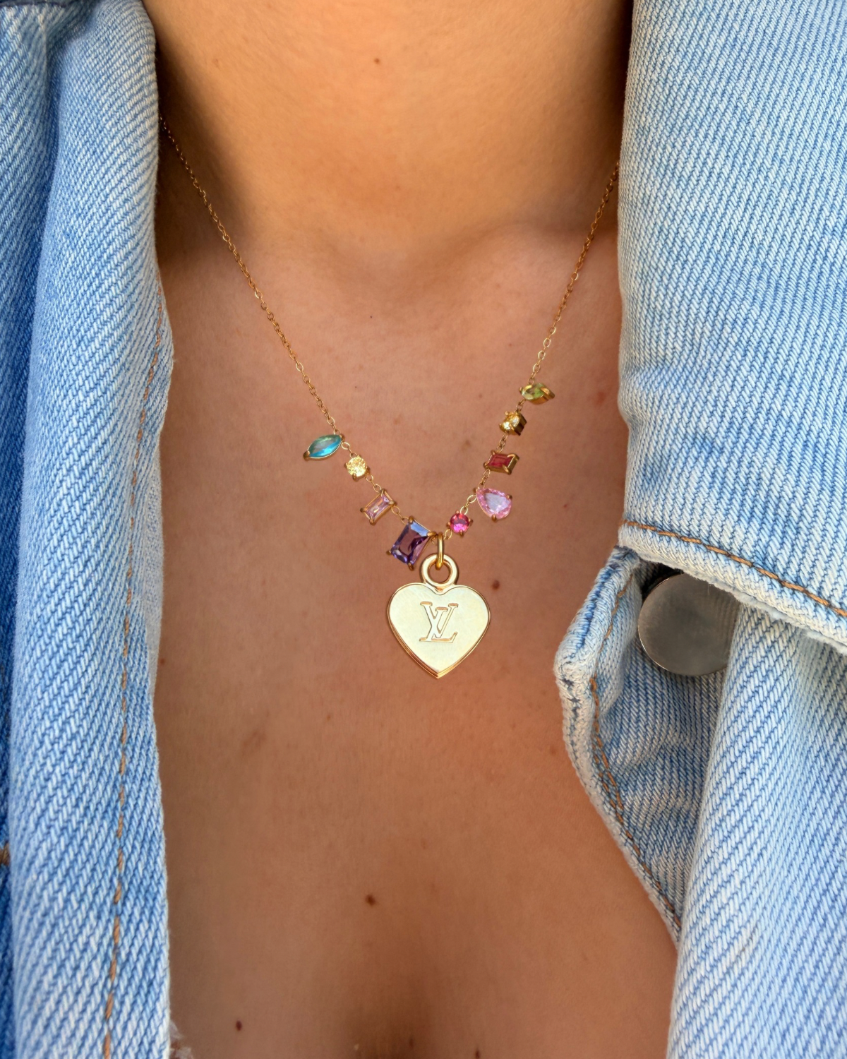 Authentic Louis Vuitton Minicharm Heart Reworked Necklace