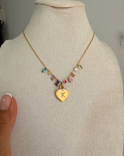 Authentic Louis Vuitton Minicharm Heart Reworked Necklace
