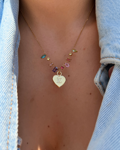 Authentic Louis Vuitton Minicharm Heart Reworked Necklace
