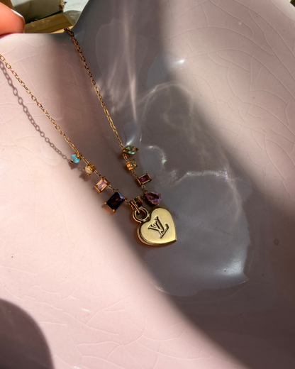 Authentic Louis Vuitton Minicharm Heart Reworked Necklace