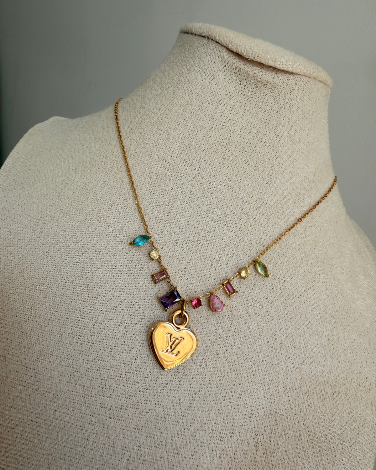 Authentic Louis Vuitton Minicharm Heart Reworked Necklace