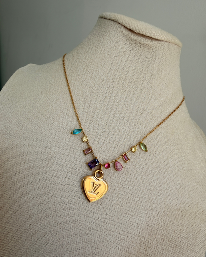 Authentic Louis Vuitton Minicharm Heart Reworked Necklace