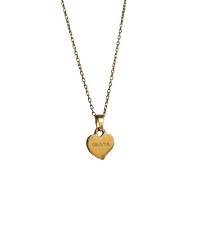 Authentic Prada Heart Charm - Repurposed Necklace