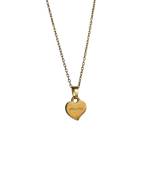 Authentic Prada Heart Charm - Repurposed Necklace