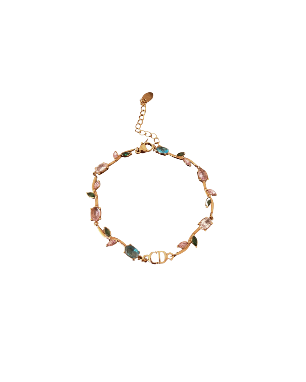 Authentic Dior CD Initials Pendant- Reworked Fleur Bracelet