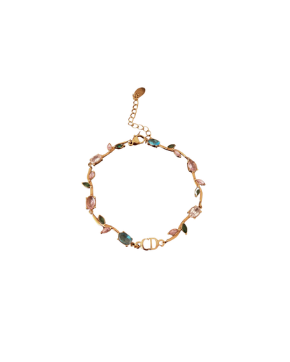 Authentic Dior CD Initials Pendant- Reworked Fleur Bracelet