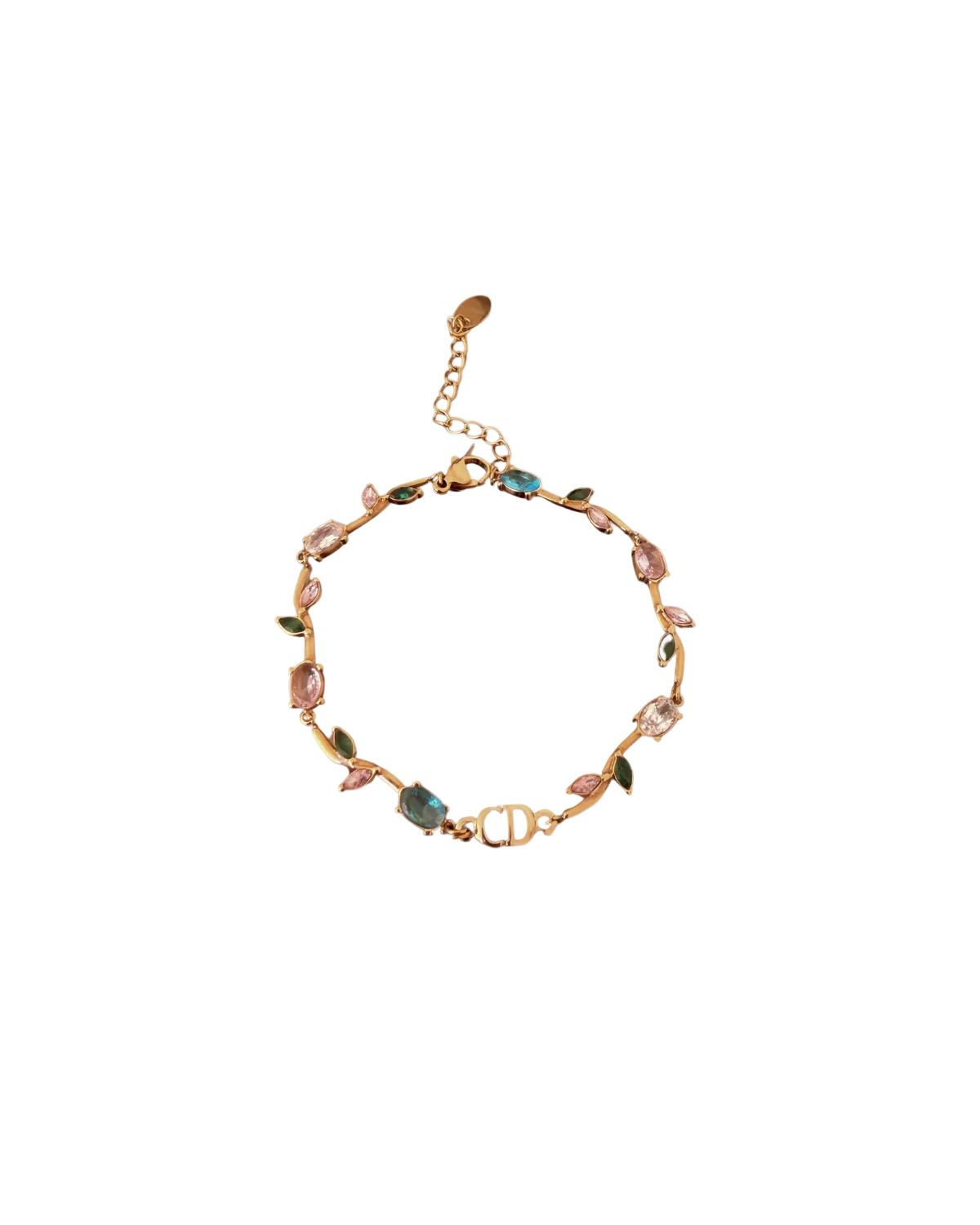 Authentic Dior CD Initials Pendant- Reworked Fleur Bracelet