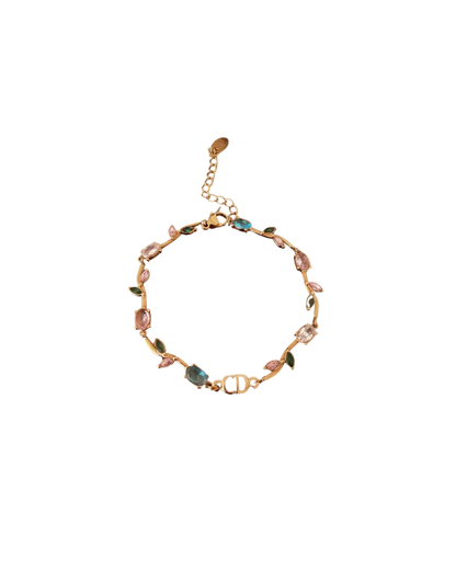 Authentic Dior CD Initials Pendant- Reworked Fleur Bracelet