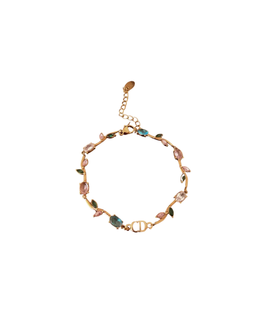 Authentic Dior CD Pendant- Jardin de Tulipes Bracelet