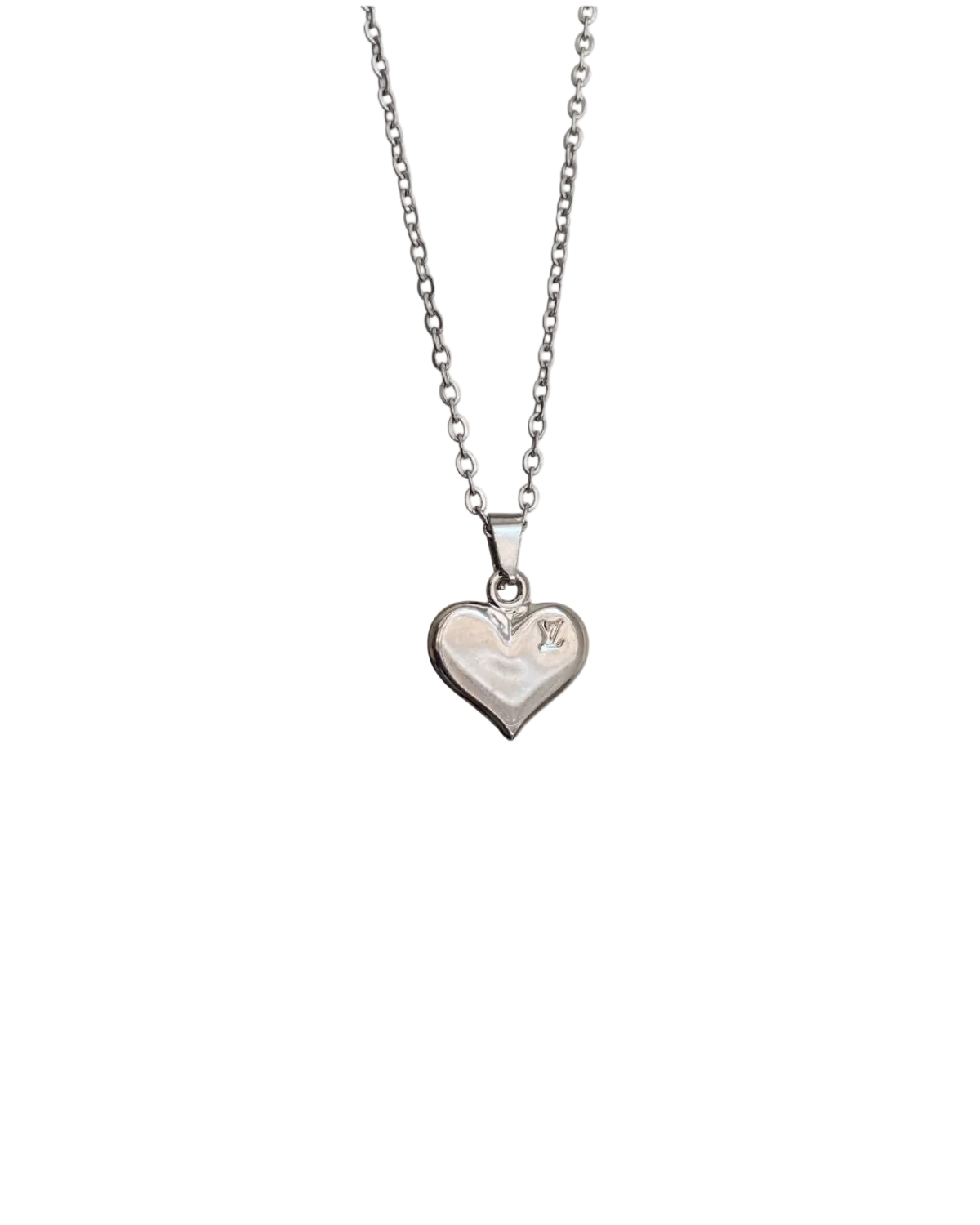 Authentic Louis Vuitton Heart Silver Pendant- Reworked Necklace