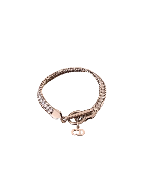 Authentic Dior CD clasp Pendant- Reworked Bracelet