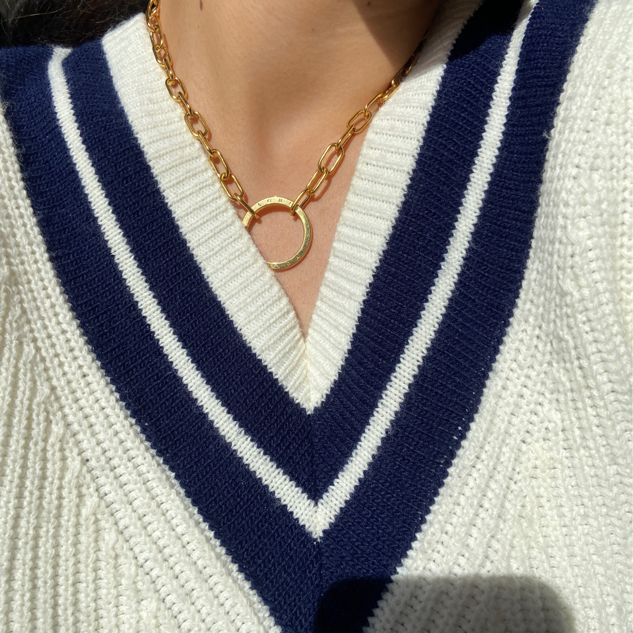 Authentic Louis Vuitton Rounded Logo Clasp- Reworked Necklace