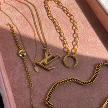 Load image into Gallery viewer, Authentic Louis Vuitton Rounded Logo Clasp- Reworked Necklace