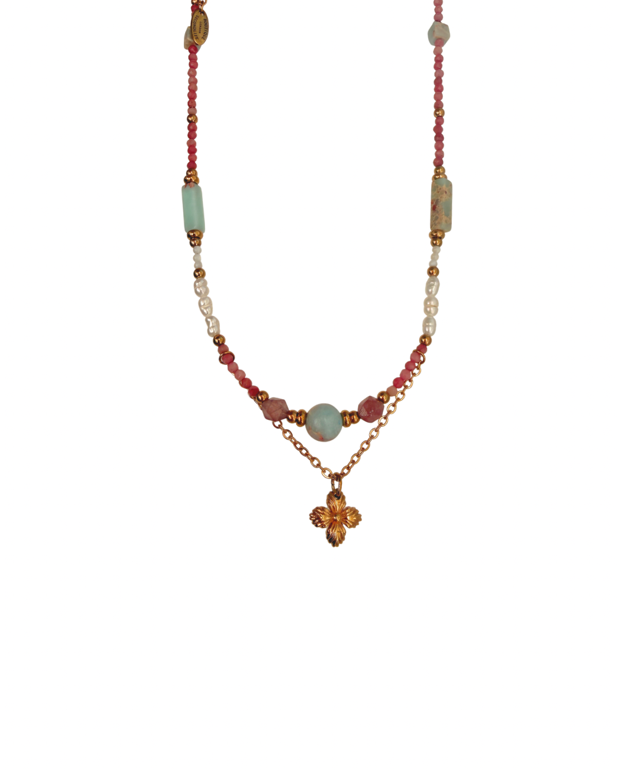 Authentic Louis Vuitton Blooming Pendant - Reworked Stone Necklace