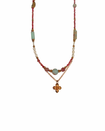 Authentic Louis Vuitton Blooming Pendant - Reworked Stone Necklace