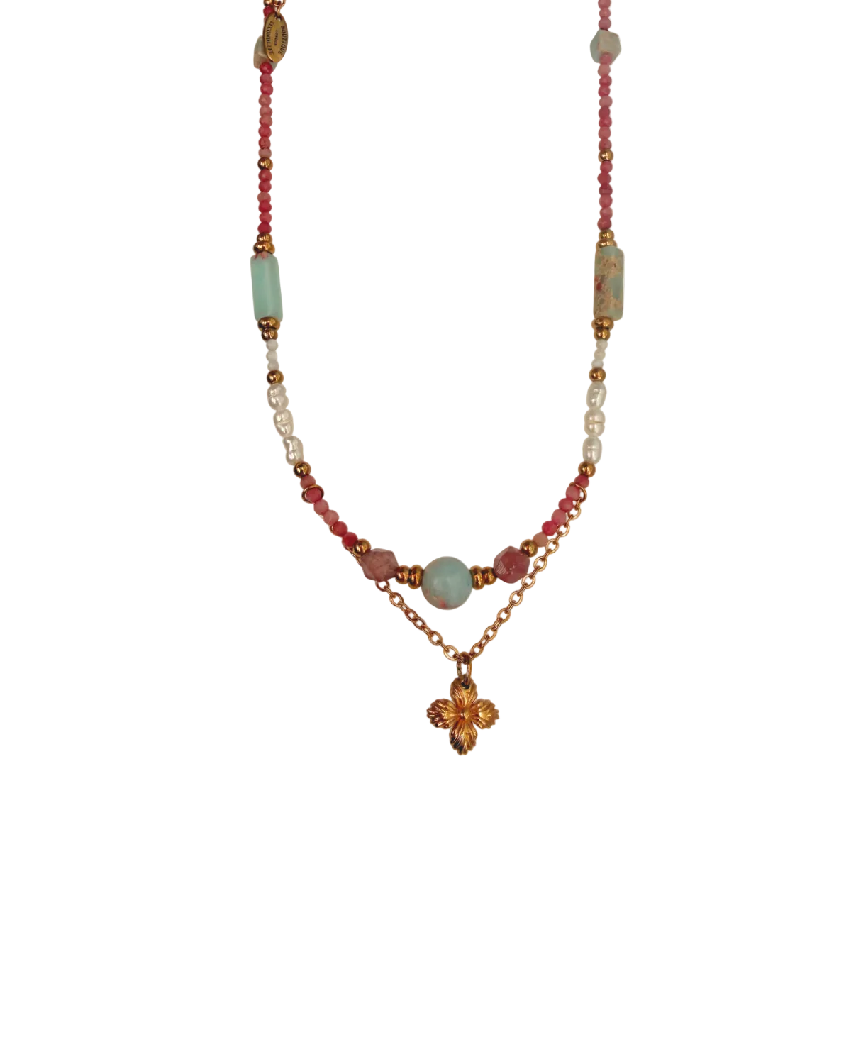 Authentic Louis Vuitton Blooming Pendant - Reworked Stone Necklace