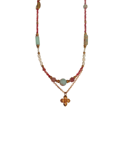 Authentic Louis Vuitton Blooming Pendant - Reworked Stone Necklace