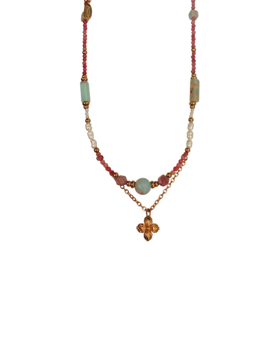Authentic Louis Vuitton Blooming Pendant - Reworked Stone Necklace