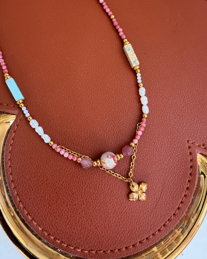 Authentic Louis Vuitton Blooming Pendant - Reworked Stone Necklace