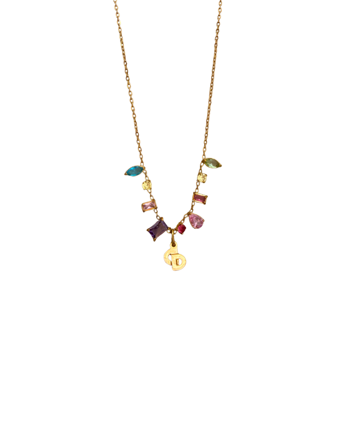 Authentic Cd Dior Mini Pendant - Necklace Stones