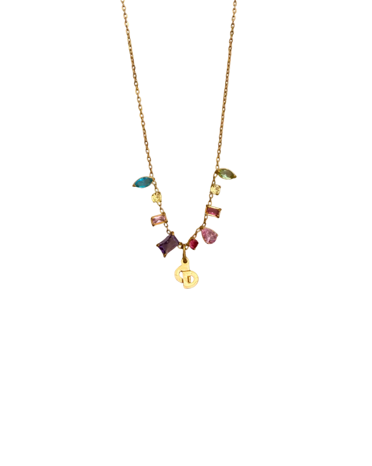 Authentic Cd Dior Mini Pendant - Necklace Stones
