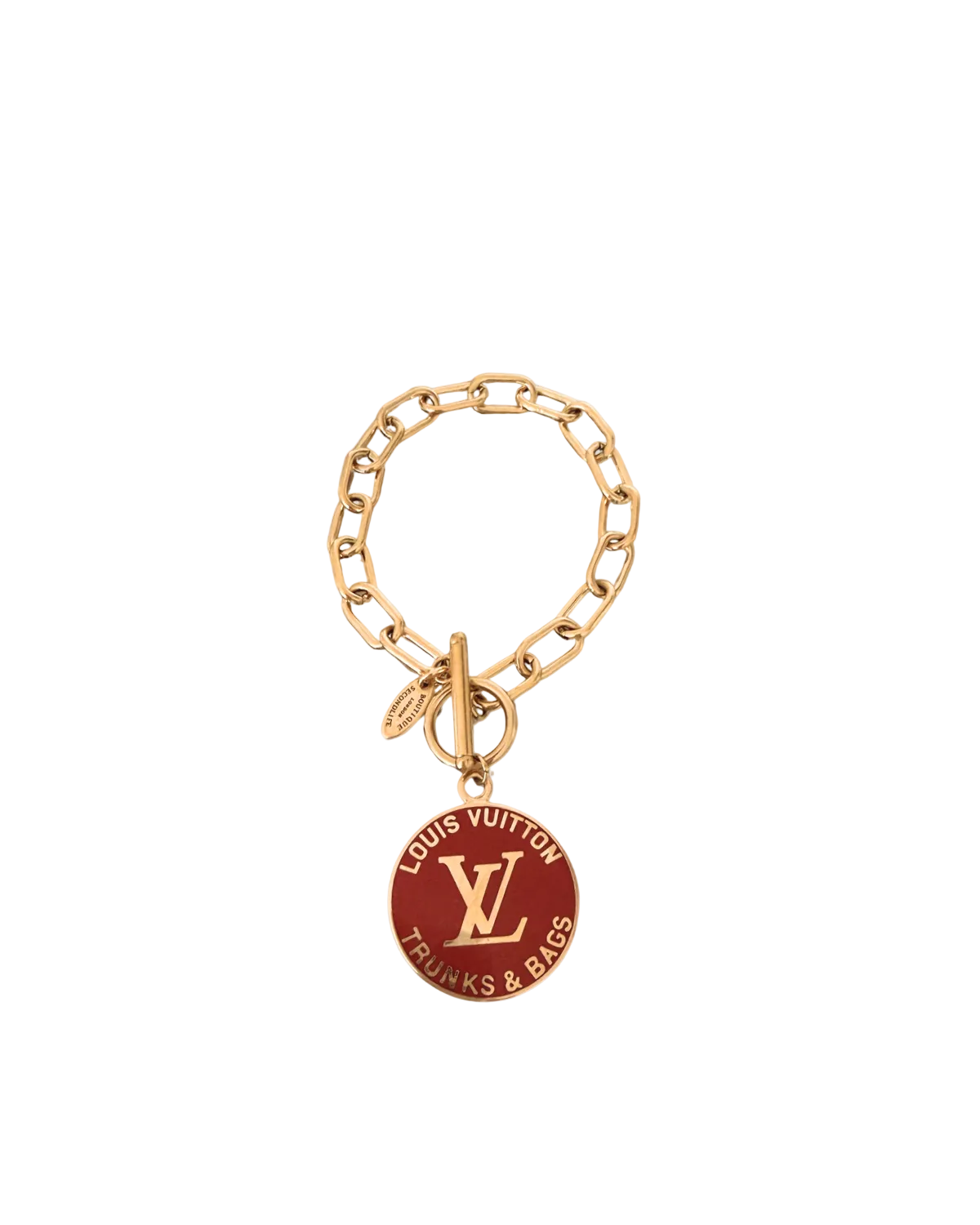 Authentic Louis Vuitton Red Pendant-Repurposed Bracelet