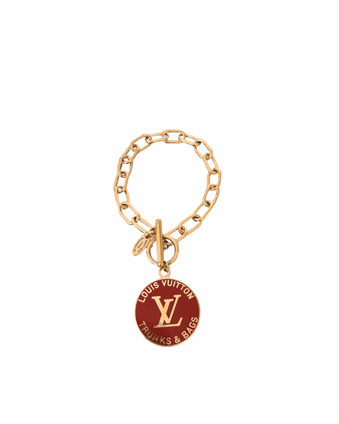 Authentic Louis Vuitton Red Pendant-Repurposed Bracelet