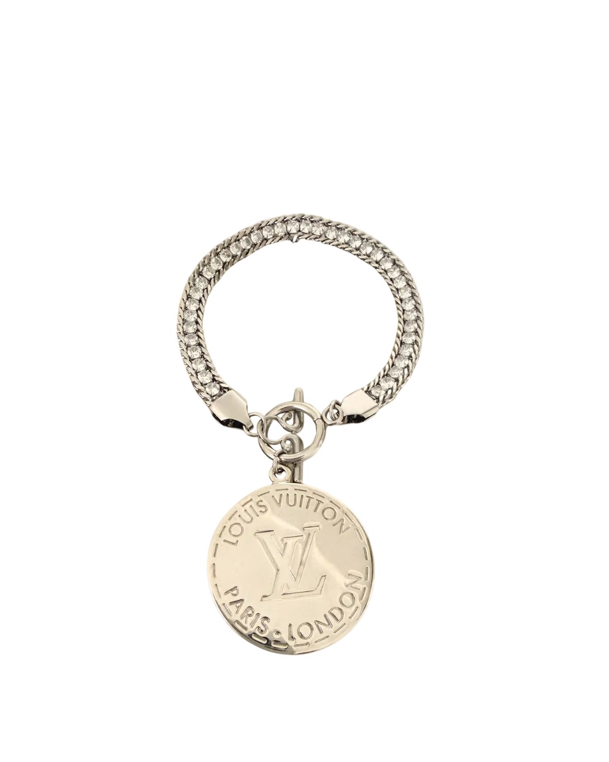 Authentic Louis Vuitton Silver Pendant-Repurposed Bracelet