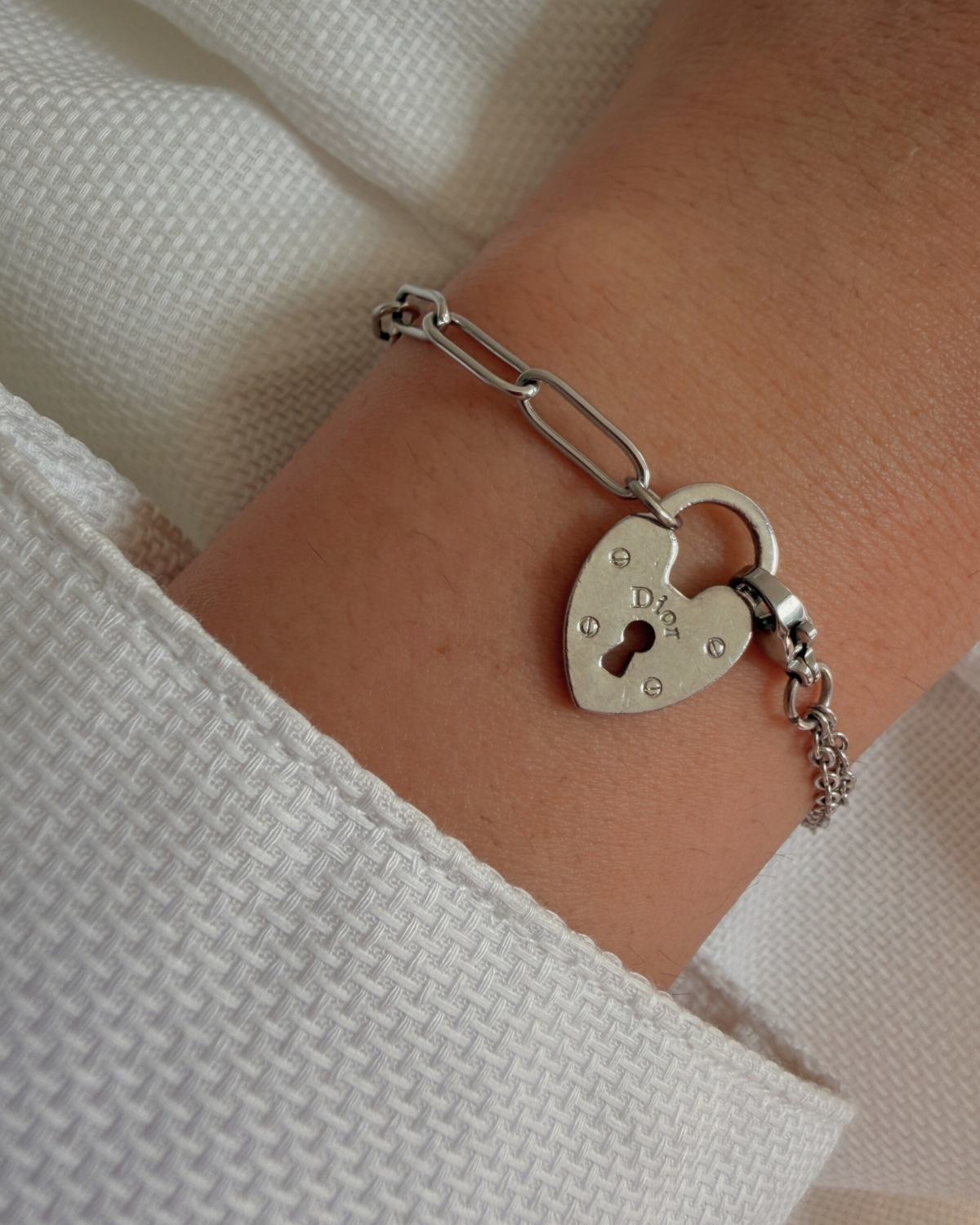 Authentic Dior pendant -Repurposed Bracelet