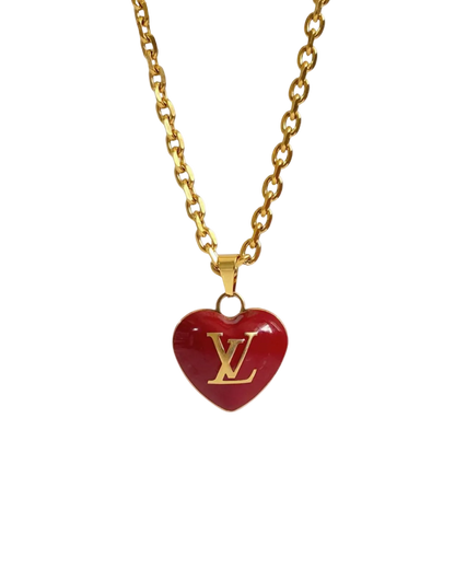 Authentic Louis Vuitton Heart Charm- Reworked Necklace