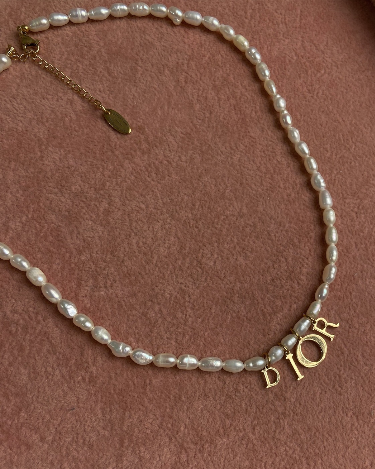 Authentic Dior Spelt out mise pendant - Reworked Pearls Necklace