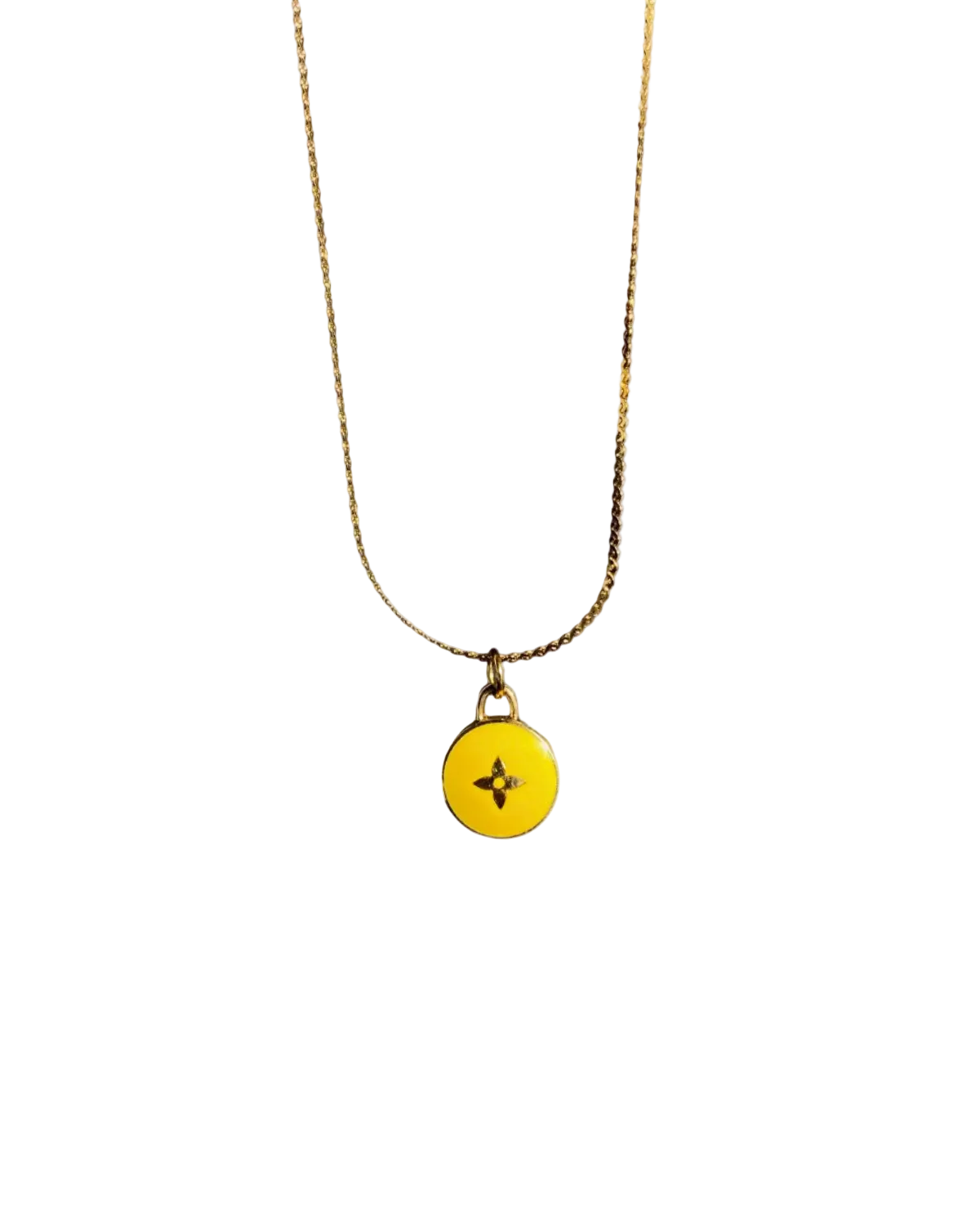 Authentic Louis Vuitton Yellow Pendant- Necklace