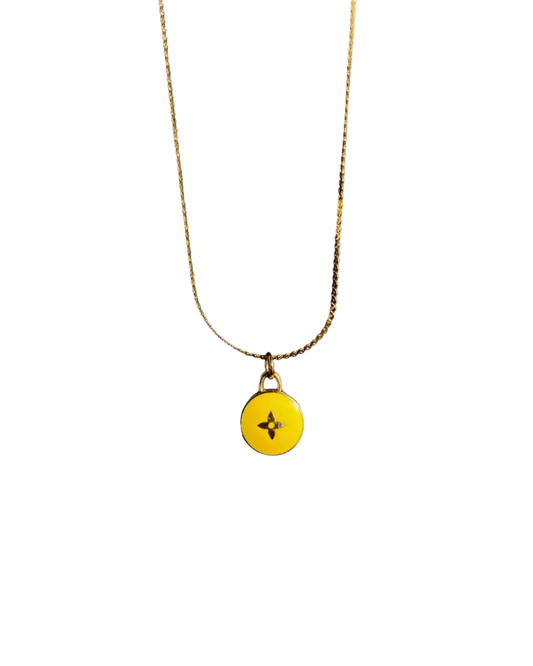 Authentic Louis Vuitton Yellow Pendant- Necklace