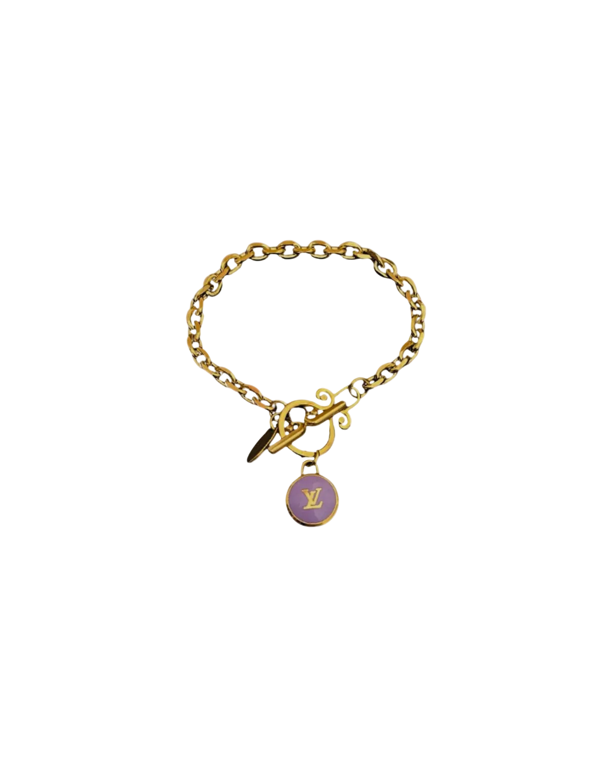 Authentic Louis Vuitton Logo Purple Pastilles  Pendant- Bracelet
