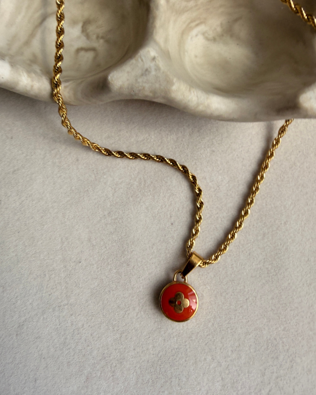Authentic Louis Vuitton Tangerine Pendant- Necklace