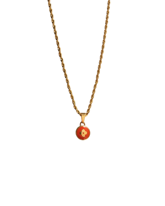 Authentic Louis Vuitton Tangerine Pendant- Necklace