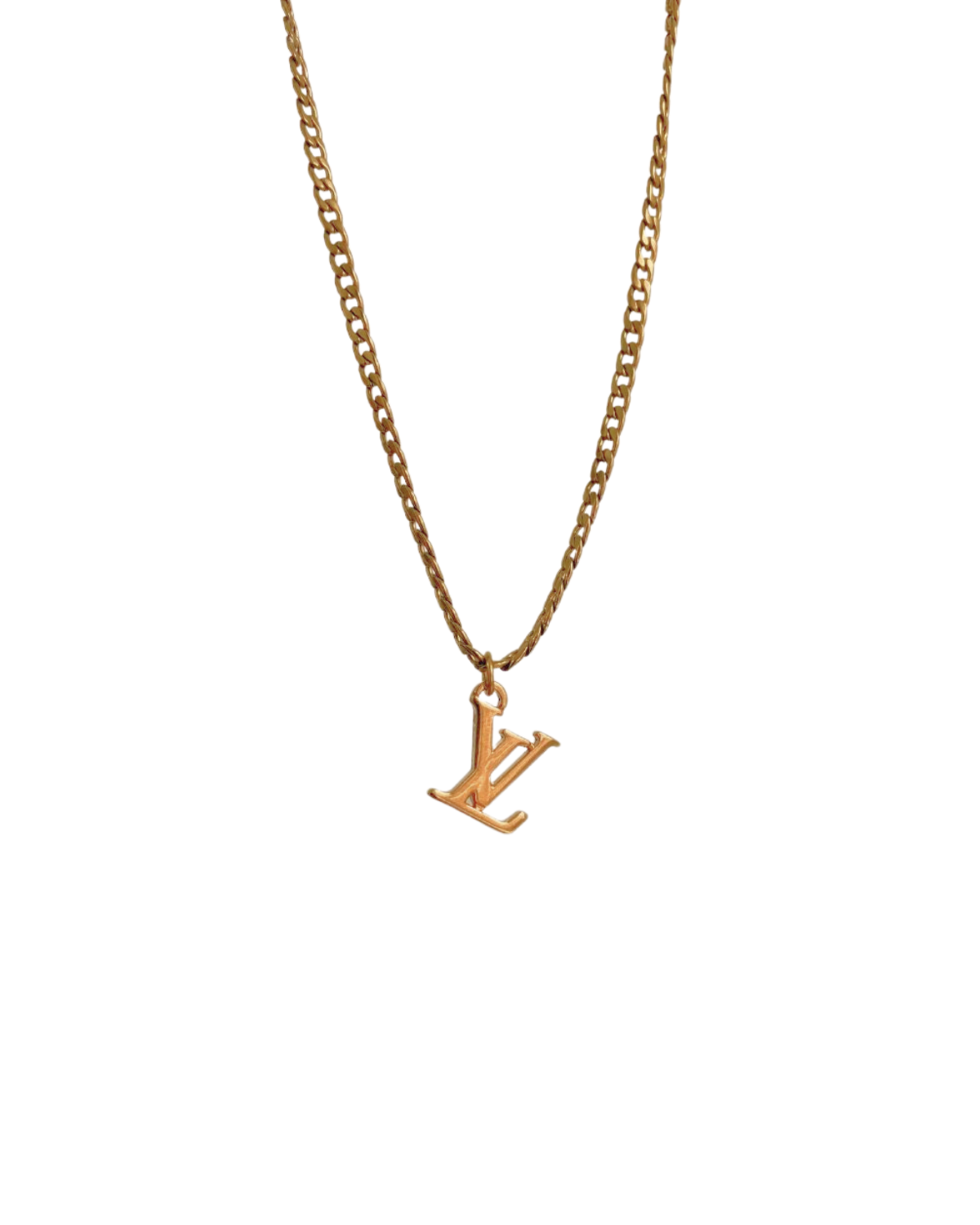 Authentic Louis Vuitton Logo Pendant- Necklace
