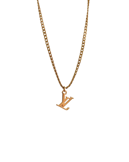 Authentic Louis Vuitton Logo Pendant- Necklace