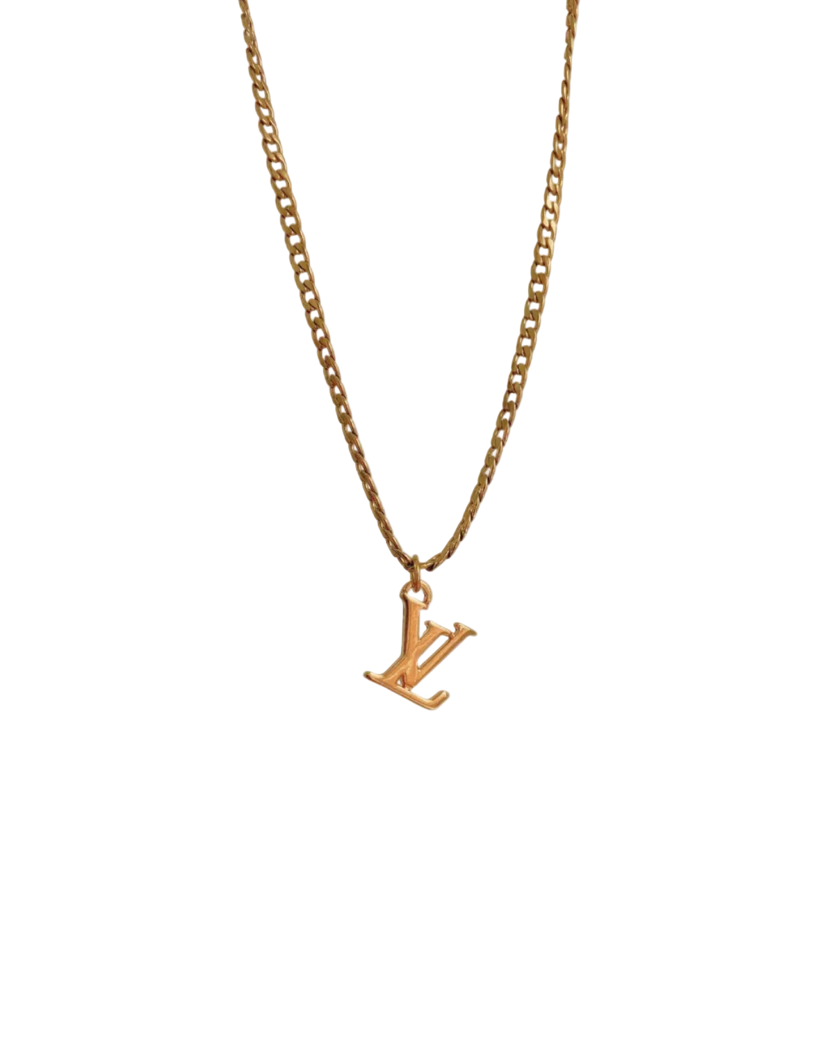 Authentic Louis Vuitton Logo Pendant- Necklace