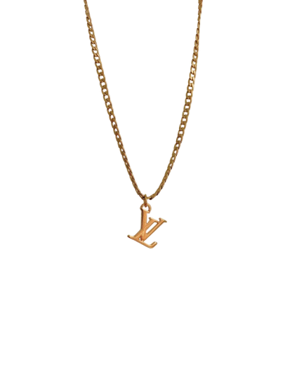 Authentic Louis Vuitton Logo Pendant- Necklace
