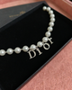 Authentic Dior Spellout  Crystal -  Necklace on Pearls