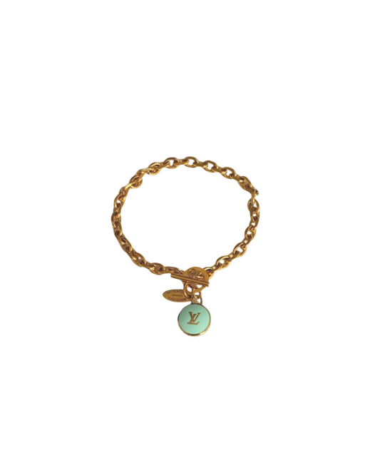 Authentic Louis Vuitton Logo Mint Pendant- Bracelet Pastilles Pendant