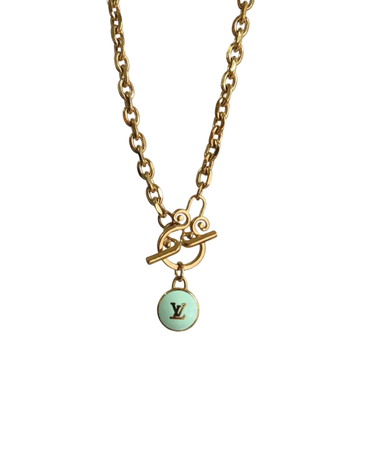 Authentic Louis Vuitton Logo Mint Pendant- Necklace Pastilles Pendant