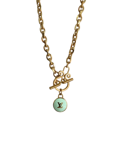 Authentic Louis Vuitton Logo Mint Pendant- Necklace Pastilles Pendant