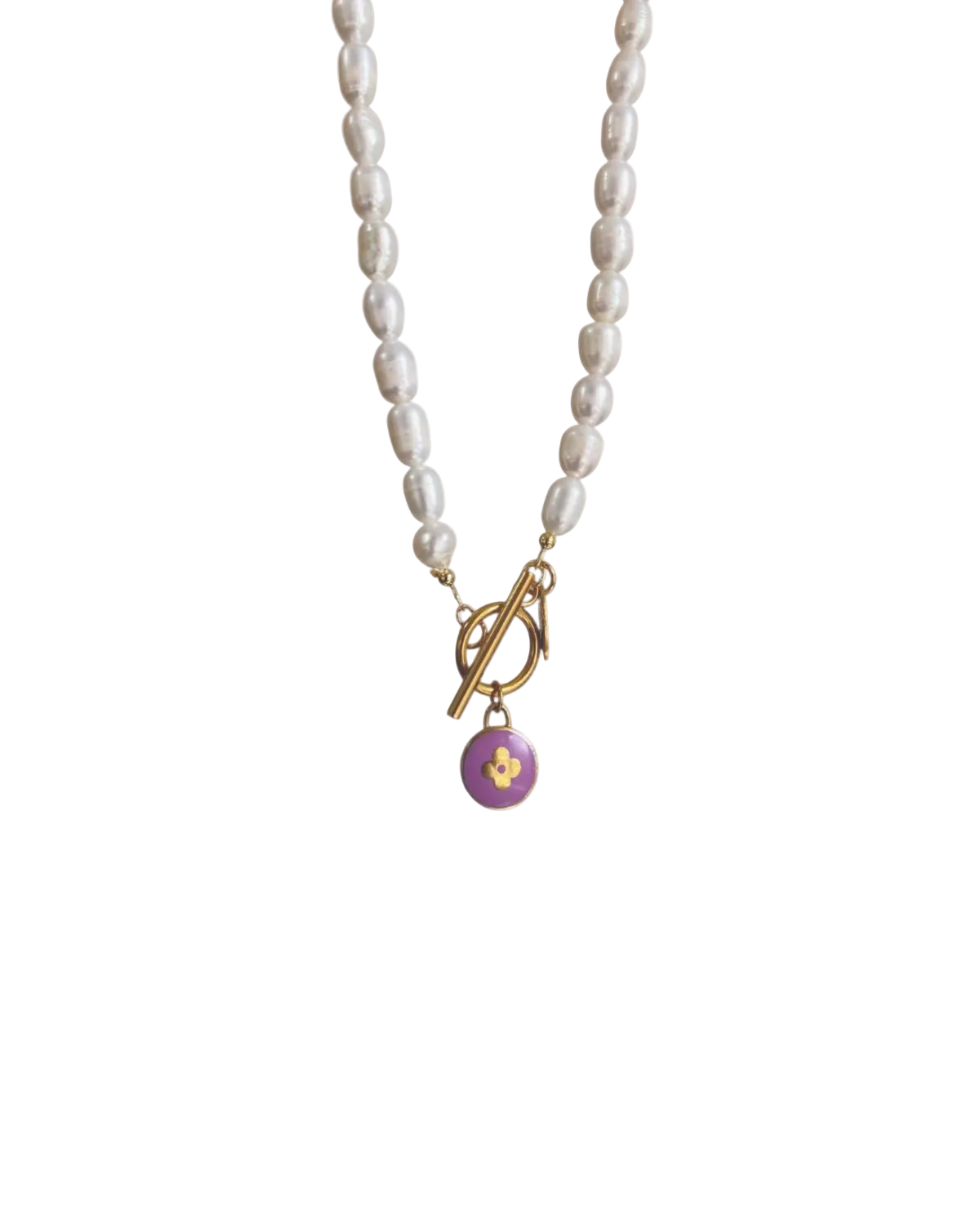 Authentic Louis Vuitton Purple Pendant Pastilles- Pearls Necklace